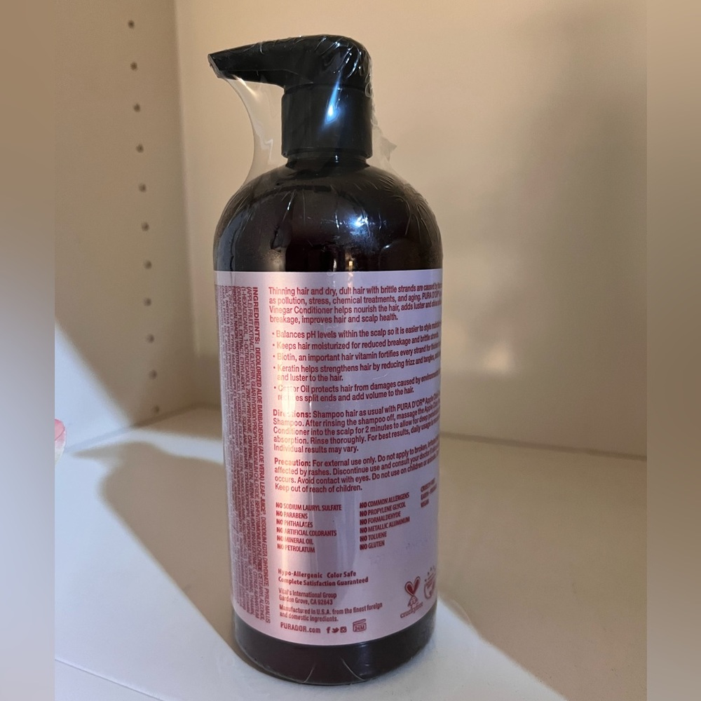 🎉LAST CHANCE🎉Pura d'or Apple‎ Cider Thin2Thick Clarifying/Detoxing Conditioner - Picture 3 of 5